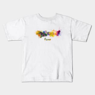 Rome skyline in watercolor Kids T-Shirt